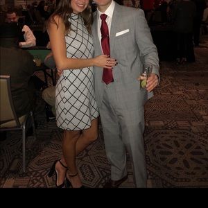 Plaid checkered high neck dress